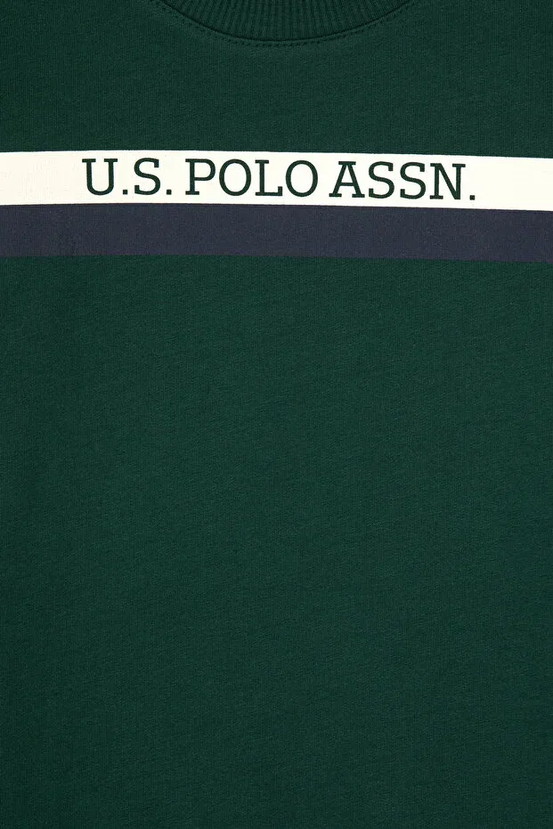 Детские свитшот для мальчиков хлопковый U.S. Polo Assn., Dark Green — фото 3