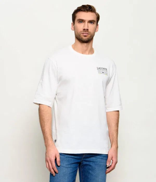 Футболка мужская Lacoste хлопок Relaxed Fit, белый