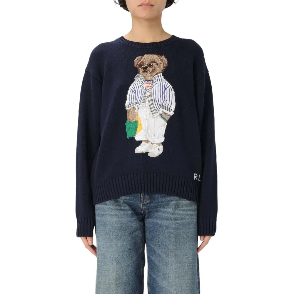 Женский свитер свободного кроя с принтом Polo Bear Hunter Marine Blue Multicolor, Polo Ralph Lauren, Hunter Marine Blue Multicolor — фото 4