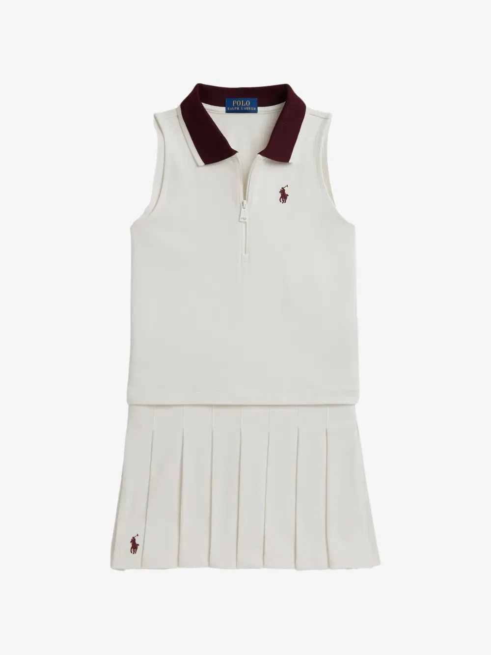 Комплект из топа и юбки с логотипом POLO RALPH LAUREN KIDS, бежевый