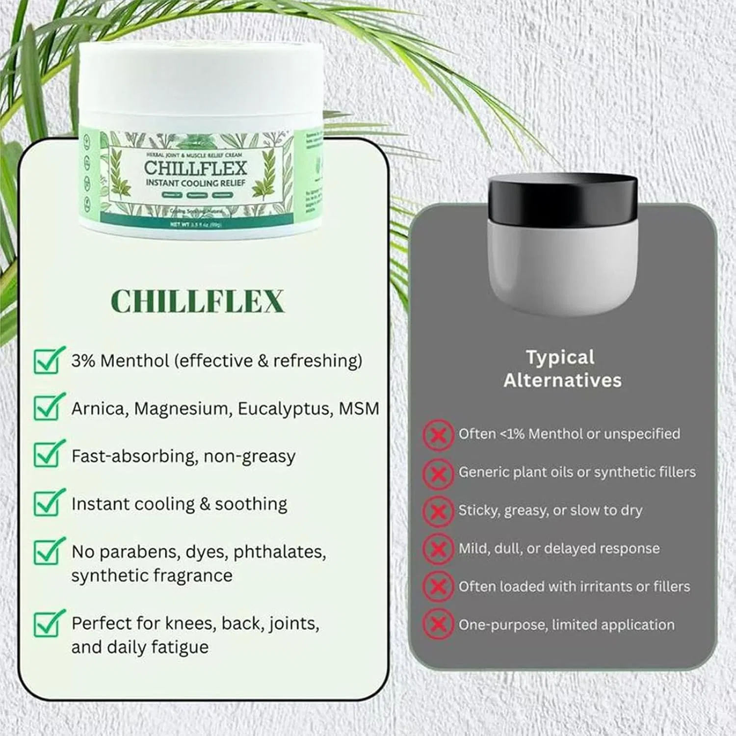 Охлаждающий крем Chillflex Menthol Soothing Cream YAUWIHE, 2 шт., 100 мл, Unscented — фото 3