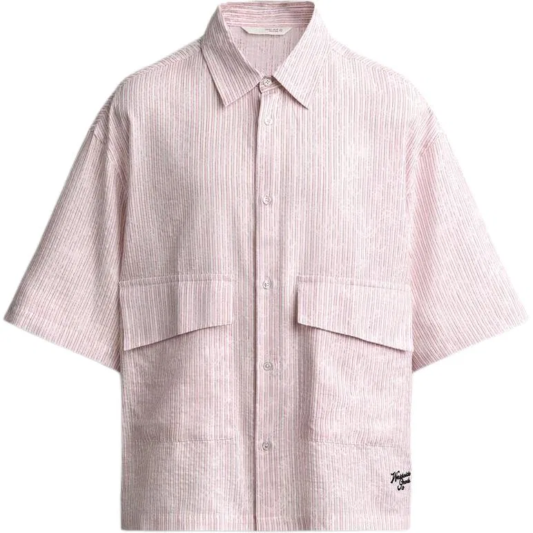 Мужская рубашка с отложным воротником, Light Peach Red, ZARA