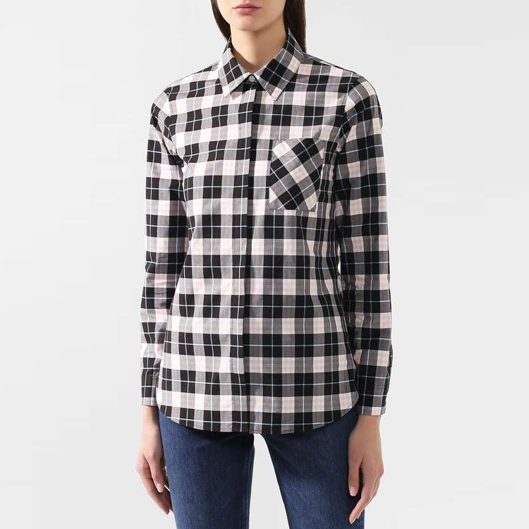 Рубашка Burberry, женская, стиль главной улицы, черный/серый/розовый