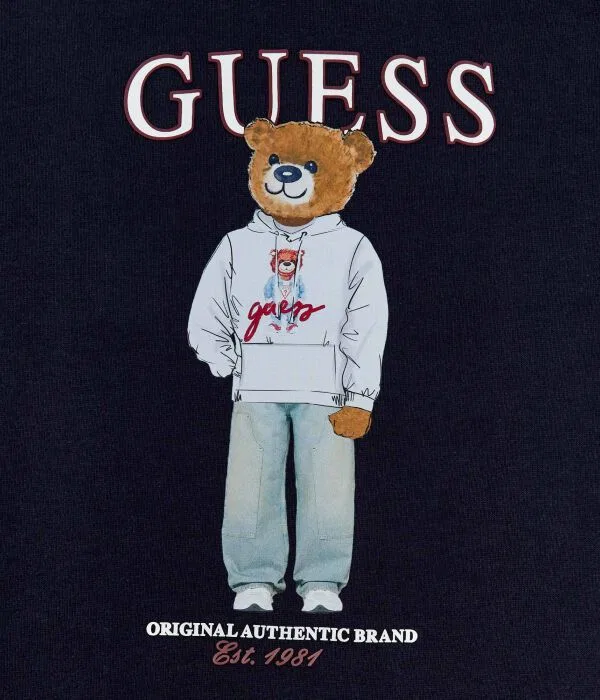 Детская толстовка из хлопка Regular Fit Guess, Blu Marino — фото 3