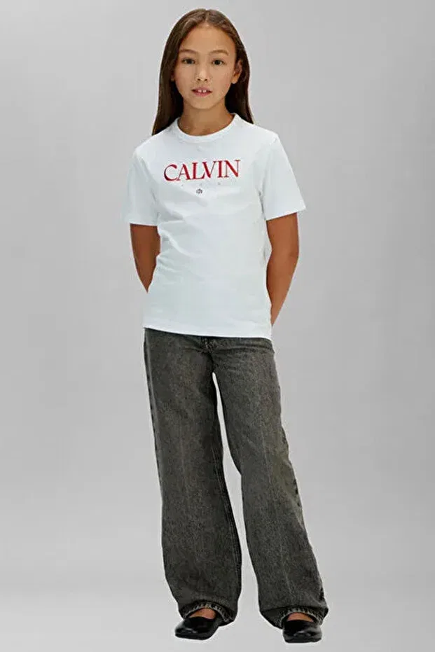 Детская футболка для девочек хлопковая ig0ig03060 Calvin Klein, White