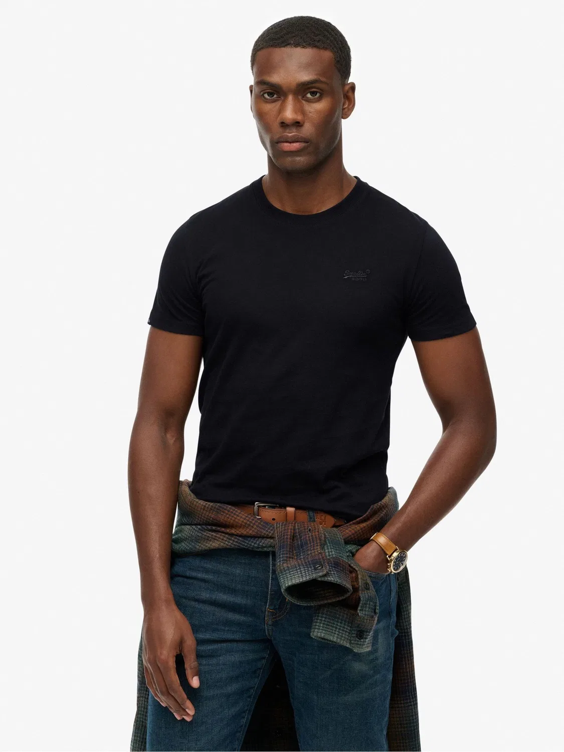 Футболка с вышитым логотипом Superdry Essential Logo, черная