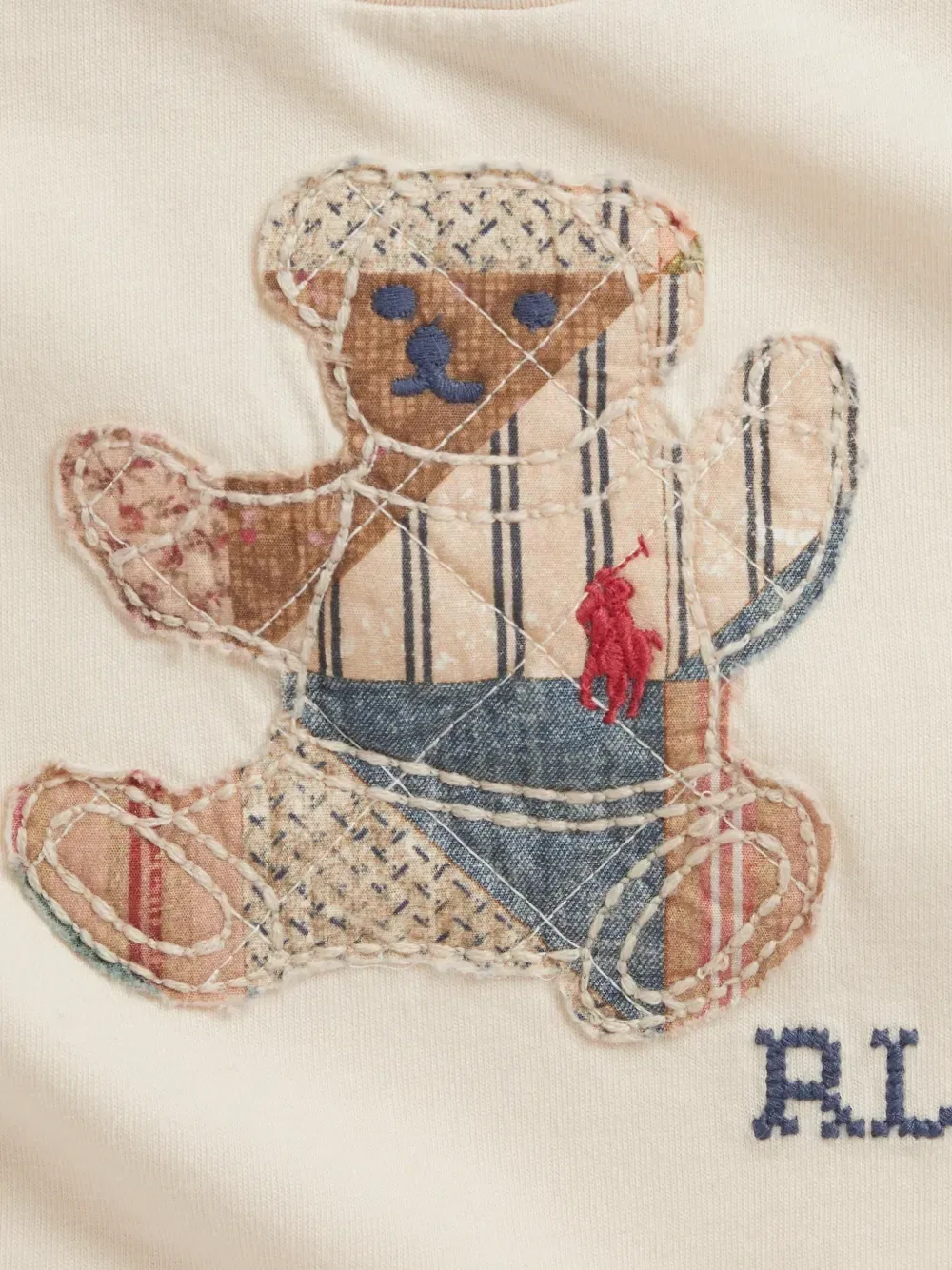 Боди в технике пэчворк Polo Ralph Lauren Kids, бежевый — фото 3