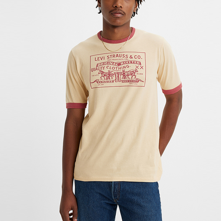 Футболка мужская светло-желтая Levis — фото 4