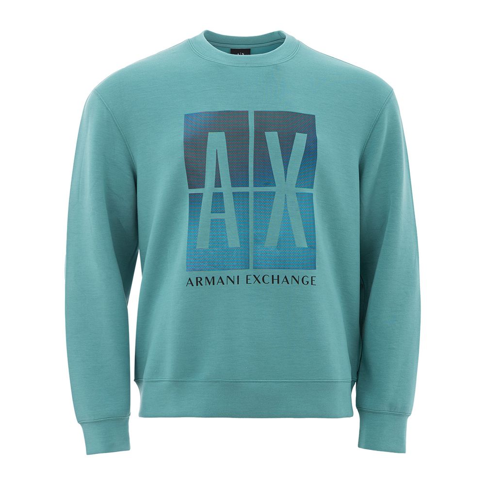 

Элегантный зеленый свитер из модала с круглым вырезом Armani Exchange