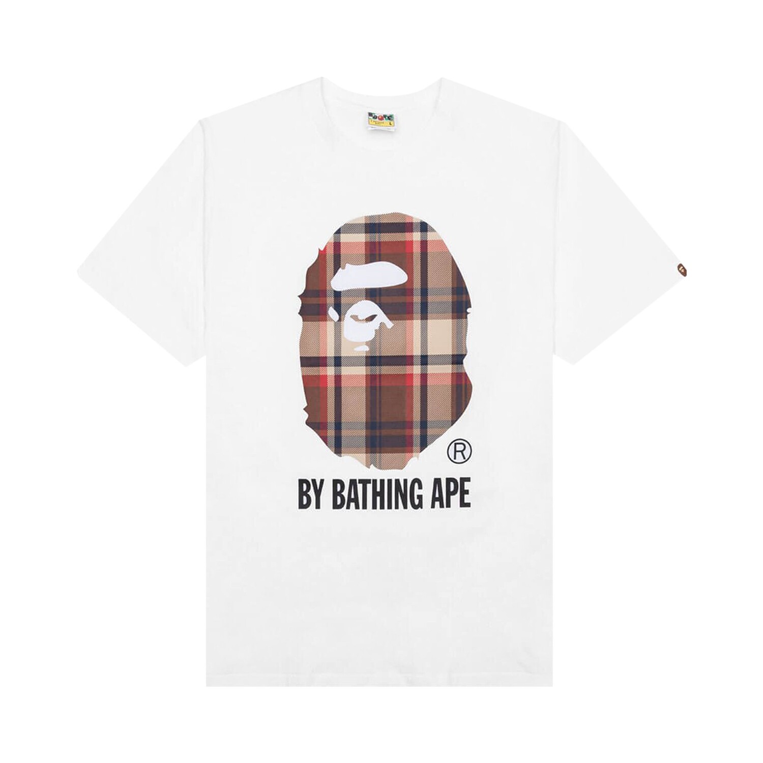 

Футболка в клетку BAPE Check By Bathing Ape, цвет Белый/красный