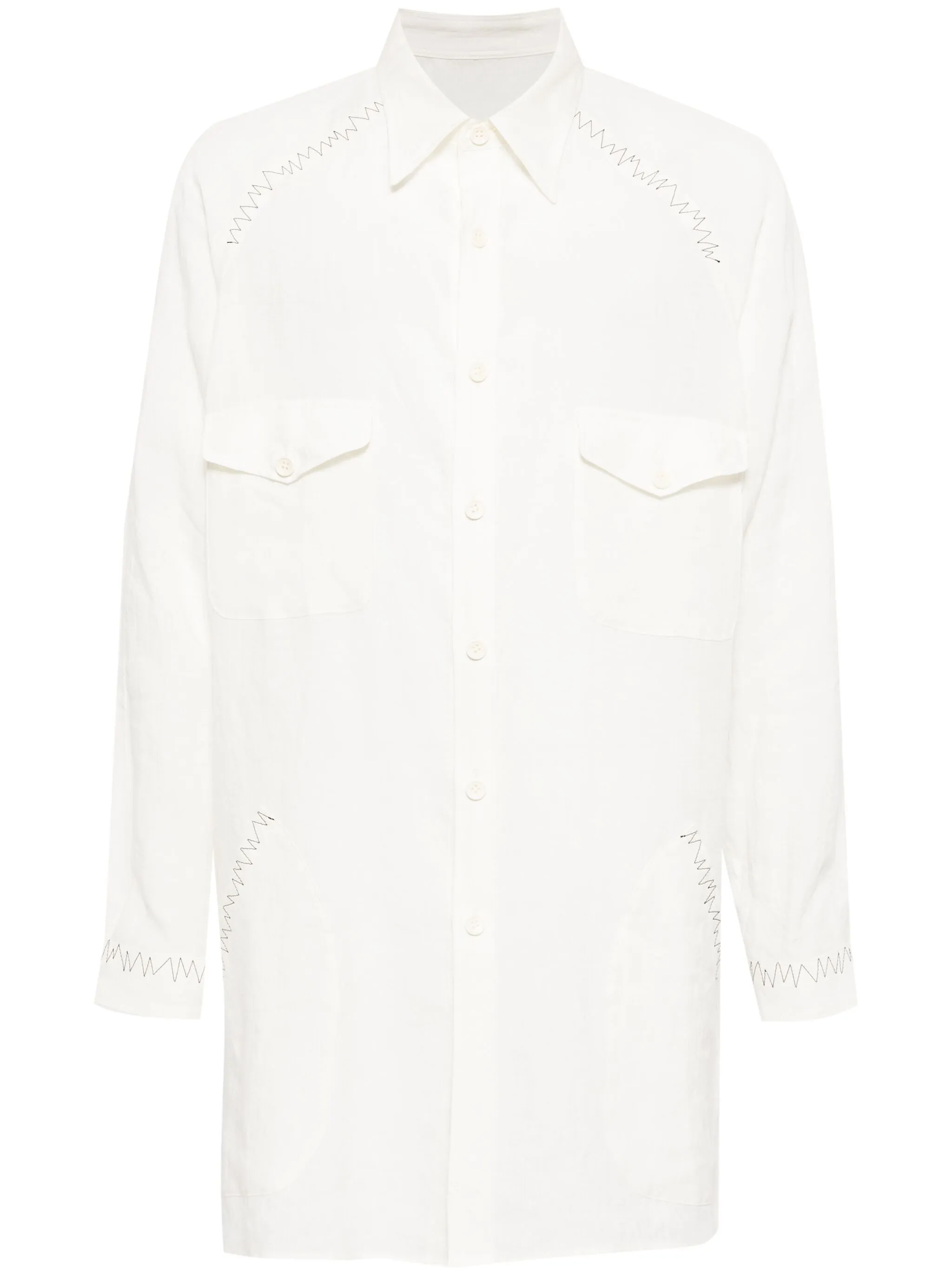 

Рубашка с контрастной строчкой Yohji Yamamoto, белый