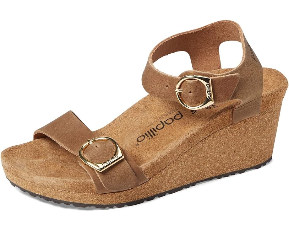 

Туфли Birkenstock Papillio by Birkenstock Soley Wedge Sandal - Leather, цвет Cognac Leather