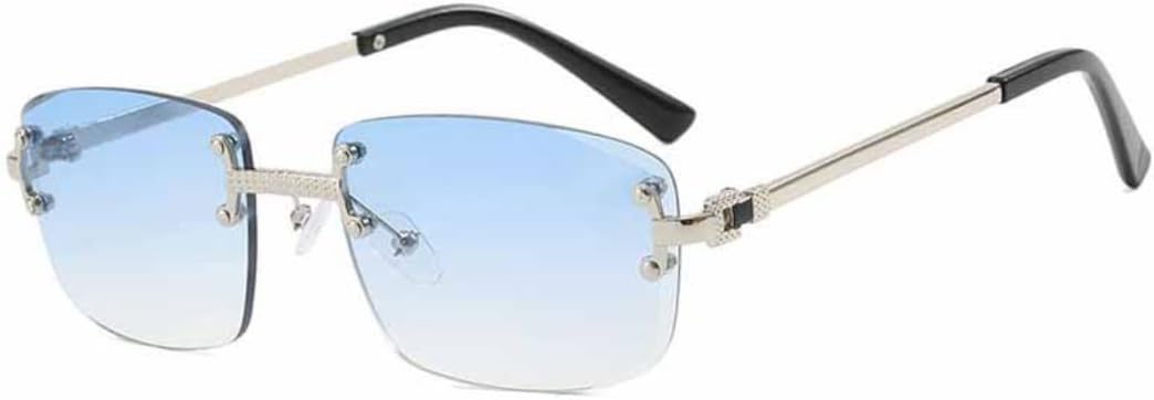 

Солнцезащитные очки с защитой UV400 | Безободковая металлическая оправа, градиентный панк | для женщин и мужчин, для занятий спортом на открытом воздухе и вождения DSVIGF, 07