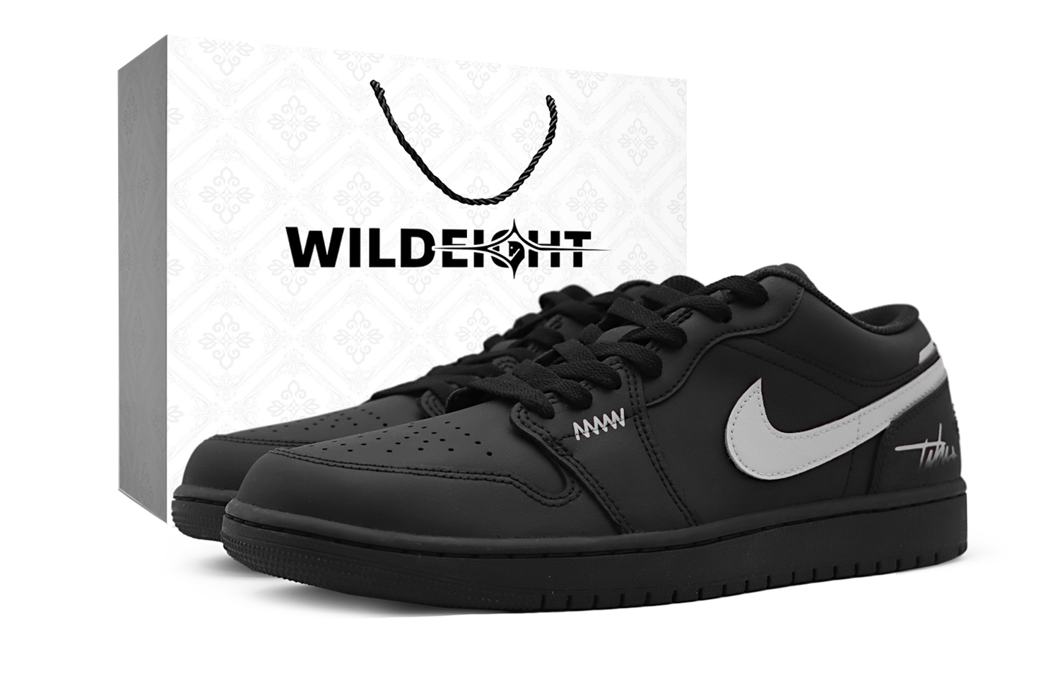 

Air 1 Twilight Shadows In The Wild амортизирующие нескользящие износостойкие низкие Jordan, черный серый