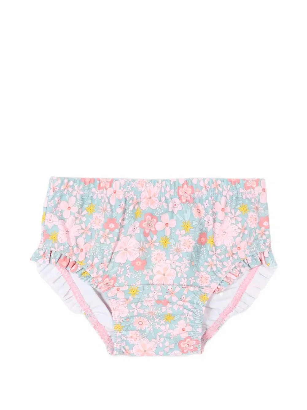 Плавки от бикини с рюшами и цветочным принтом Petit Bateau, синий