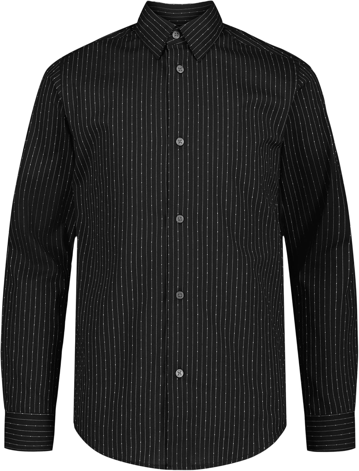 

Рубашка Calvin Klein для мальчиков с длинными рукавами, узором, застежкой на пуговицы, манжетами и подолом, Black Dobby Stripe