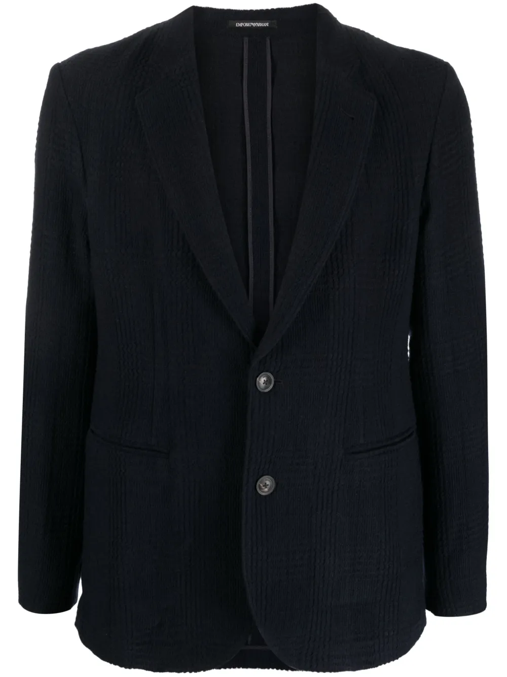 

Однобортный пиджак в клетку EMPORIO ARMANI, синий