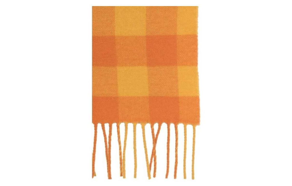 

Acne Studios Клетчатый шарф с детализированным логотипом, Orange