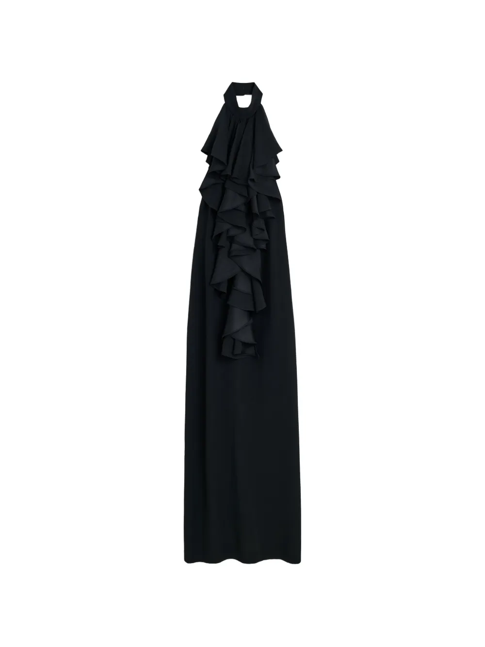 

Платье-халтер с жабо и оборками Viktor & Rolf, черный