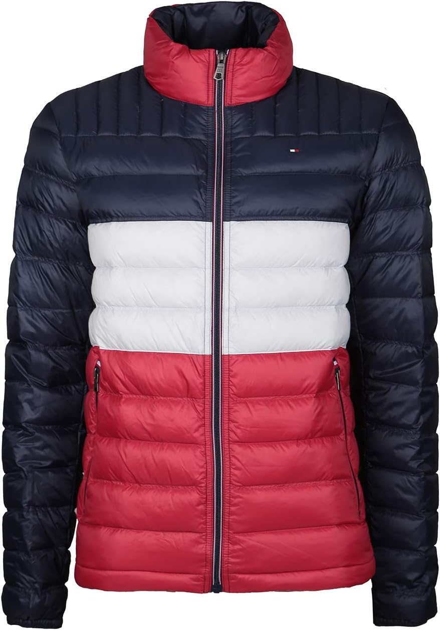 

Мужская утепленная пуховая куртка Tommy Hilfiger с возможностью упаковки, Midnight/Ice/Red