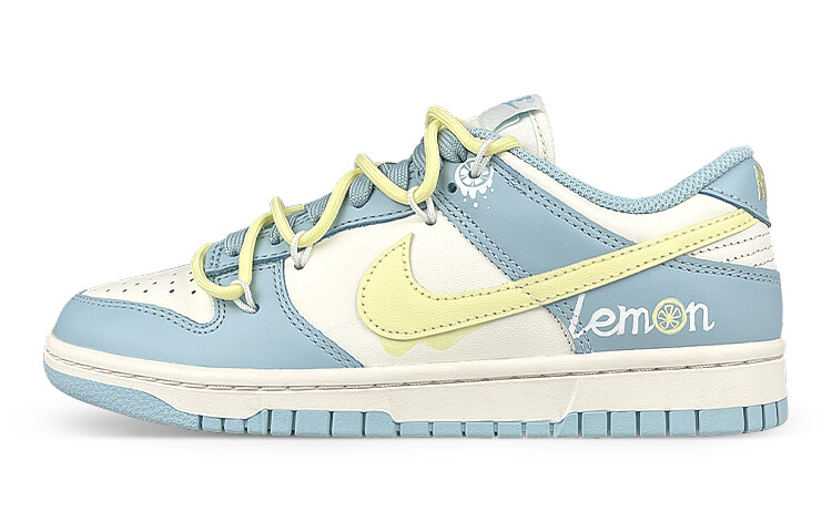 

Кроссовки Nike Dunk Skateboard Shoes Women's Low-Top White Blue/Yellow