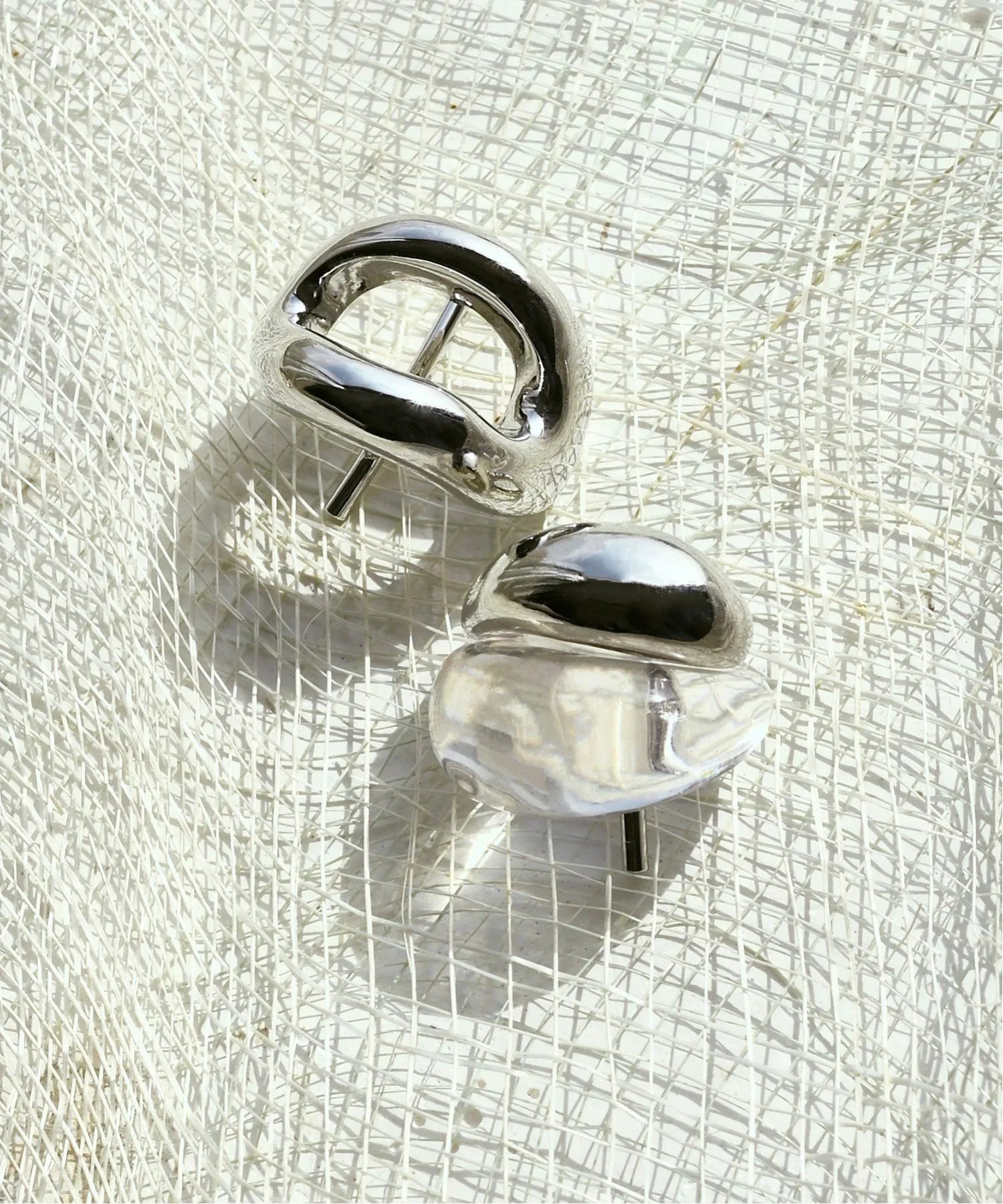 Набор овальных заколок для волос Clear x Metal & Nuance Goldy, Silver — фото 2