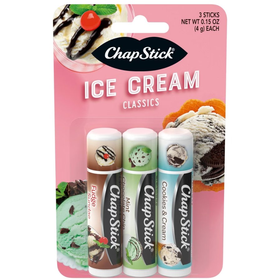 

Увлажняющий бальзам для губ Ice Cream Classics Chapstick, 3 шт. в упаковке