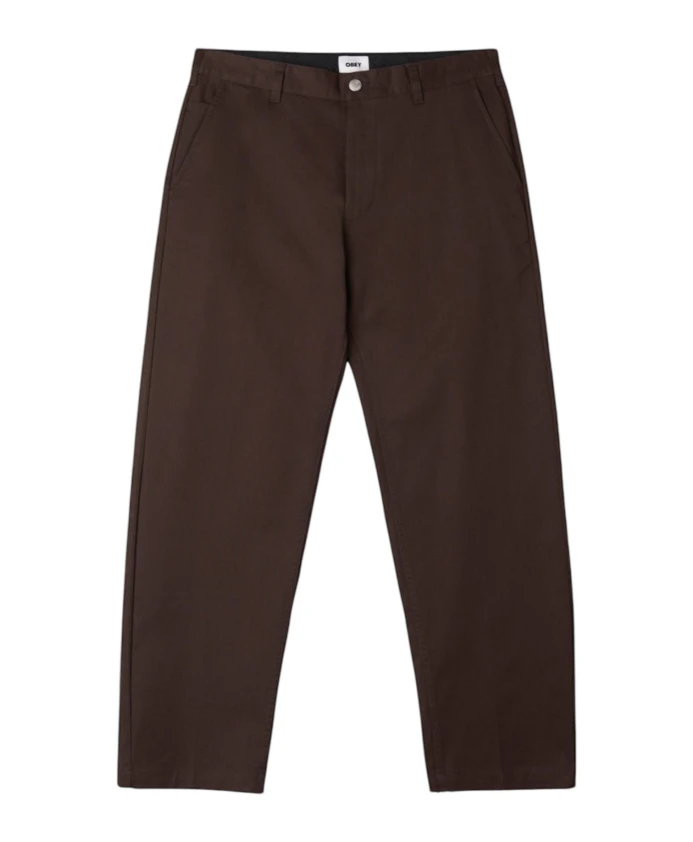 

Хлопчатобумажные рабочие брюки прямого кроя. Obey, коричневый