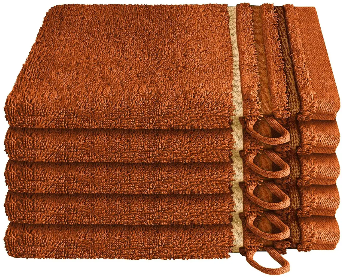 

Рукавицы Schiesser "Skyline Color из 100% хлопка с элегантной полосатой каймой", (5 шт.), MADE IN GREEN by OEKO-TEX 16х22 см (5 шт.), цвет Terrakotta