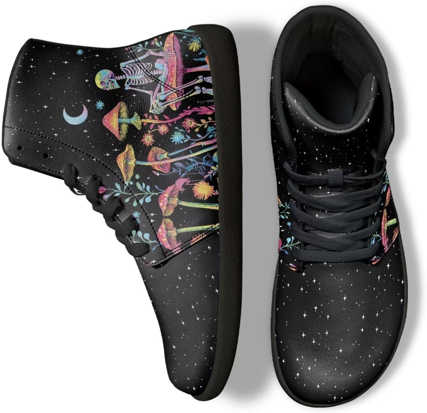 

Кроссовки Binienty для мужчин и женщин, широкие, модные, легкие, высокие, Mushrooms Skeleton