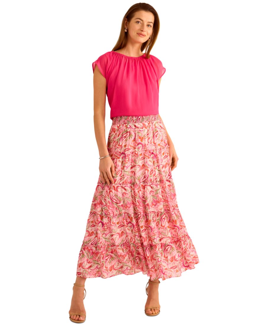 

Женский присборенный топ без рукавов-пузырь Vince Camuto, Flamingo Pink