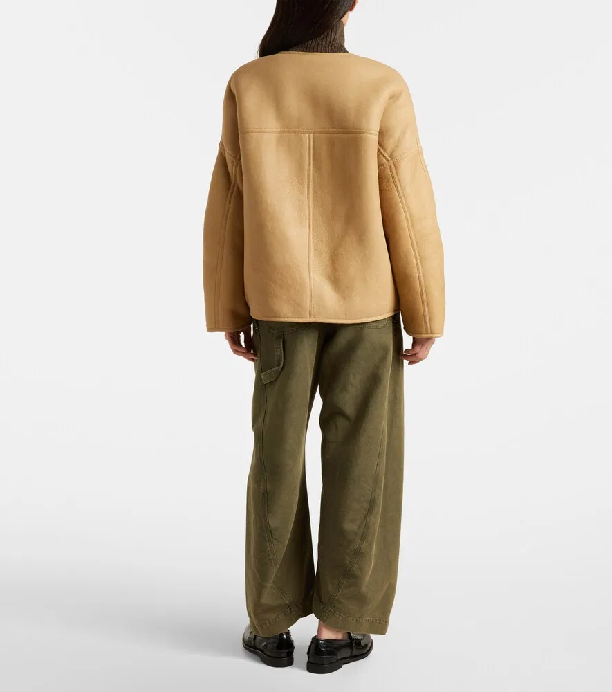 Двусторонняя кожаная куртка Polo Ralph Lauren, бежевый — фото 3