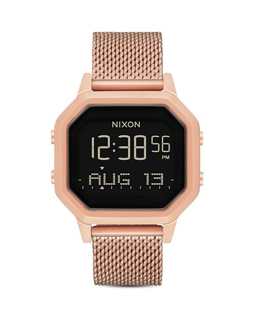 

Часы Siren Milanese с черным сетчатым браслетом, 36 мм Nixon, цвет Pink