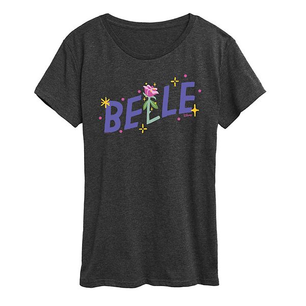 

Футболка Princess Belle с принтом розы Disney, Heather Charcoal, Черный, Футболка Princess Belle с принтом розы Disney, Heather Charcoal
