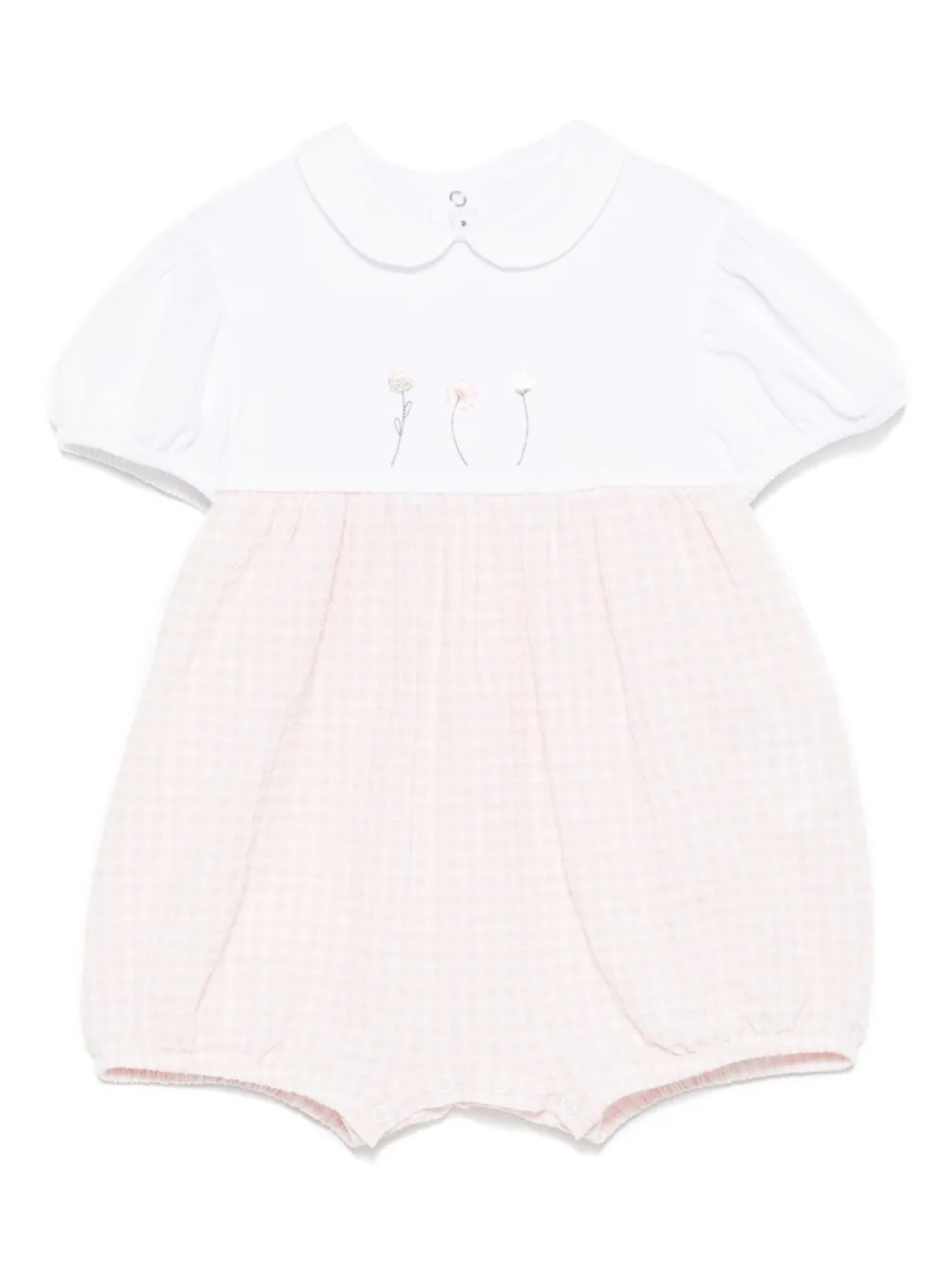

Il Gufo gingham-check боди, розовый