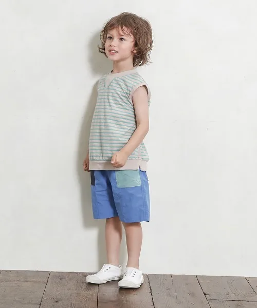 Детские шорты с деформированным карманом n.o.u.s HENKEI POCKET SHORTS синие