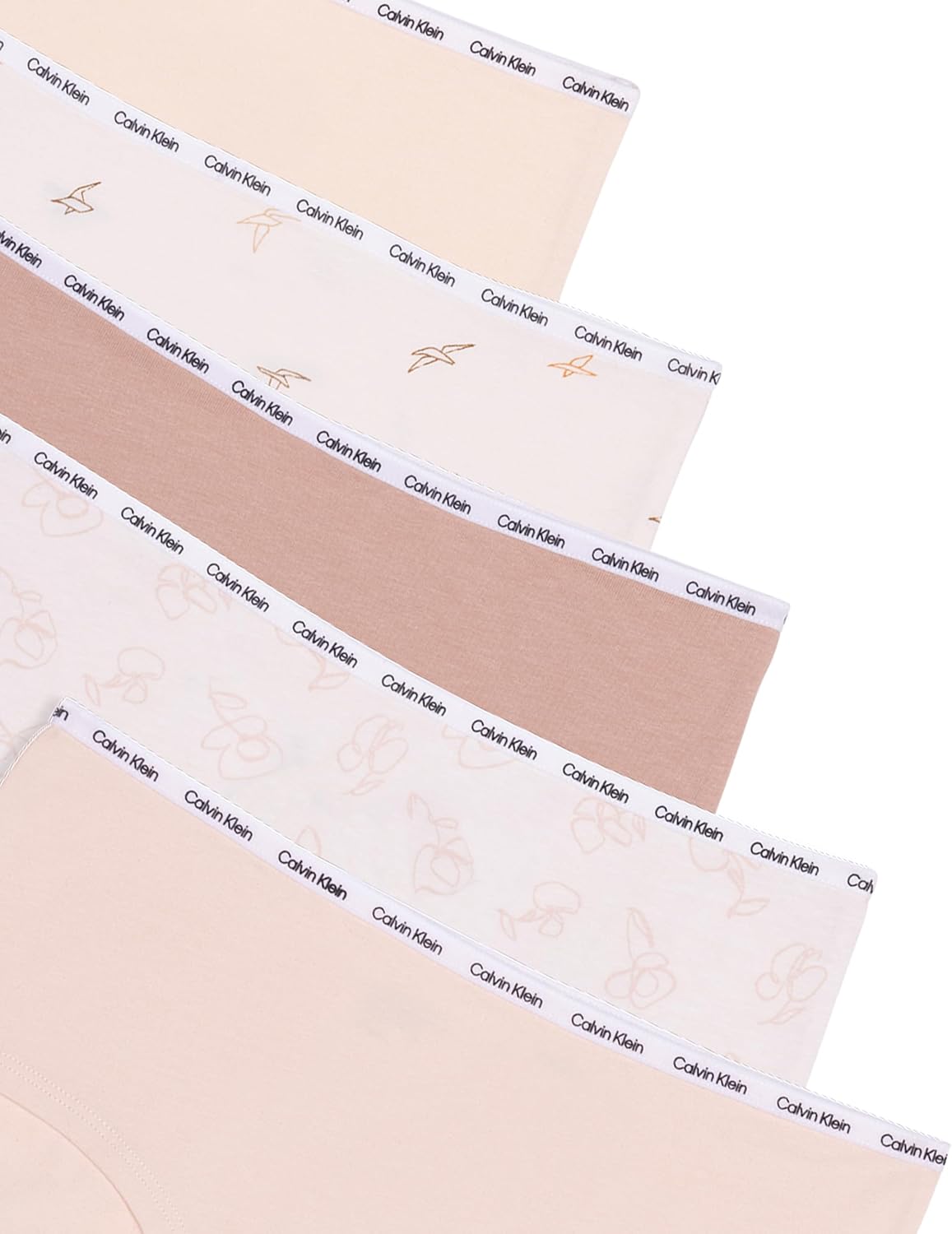 Комплект из 5 пар нижнего белья Calvin Klein для девочек, Icon Fun Neutrals — фото 3