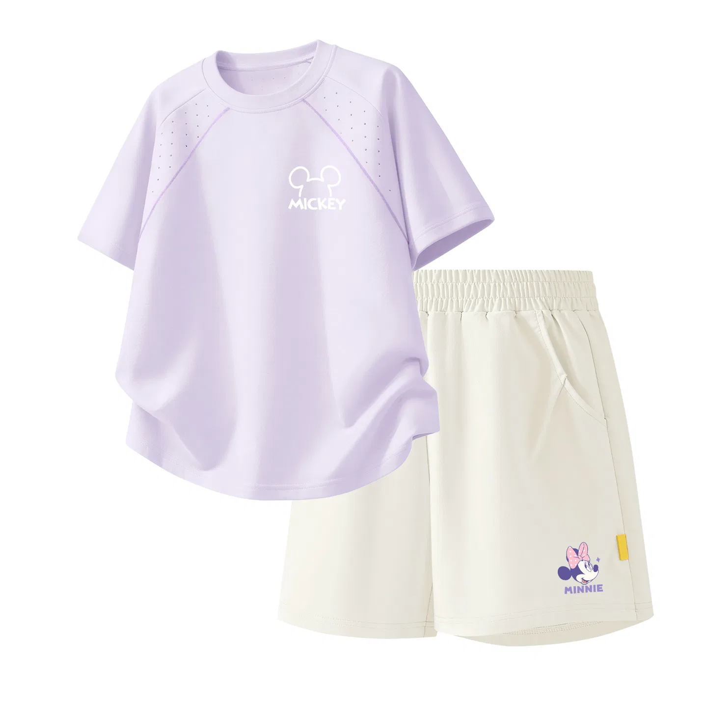 Детский спортивный костюм Casual Sportswear 2 Piece Set Disney, Thick Board Di Line K Hyacinth Purple+Diene Knot K_Bottom Right Mist White