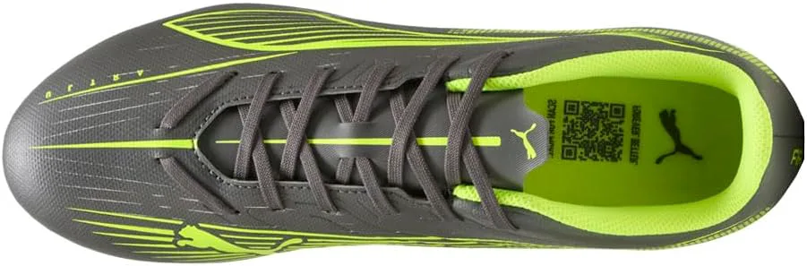 Футбольные бутсы Puma Mens Ultra Play Firm для игры на твердом искусственном газоне, серебристый/желтый — фото 3