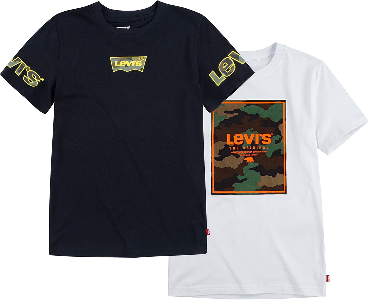 

Комплект из 2 футболок с принтом для мальчиков Levi's, Black/White