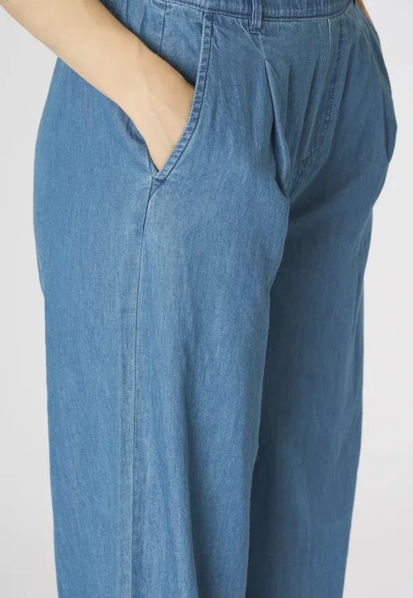 Брюки хлопковые Wide leg U.S. Polo Assn., Blu, синий — фото 4