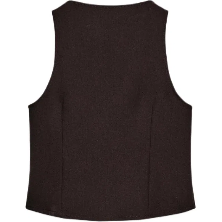 Женский топ без рукавов с V-образным вырезом, ZARA, Brown — фото 3