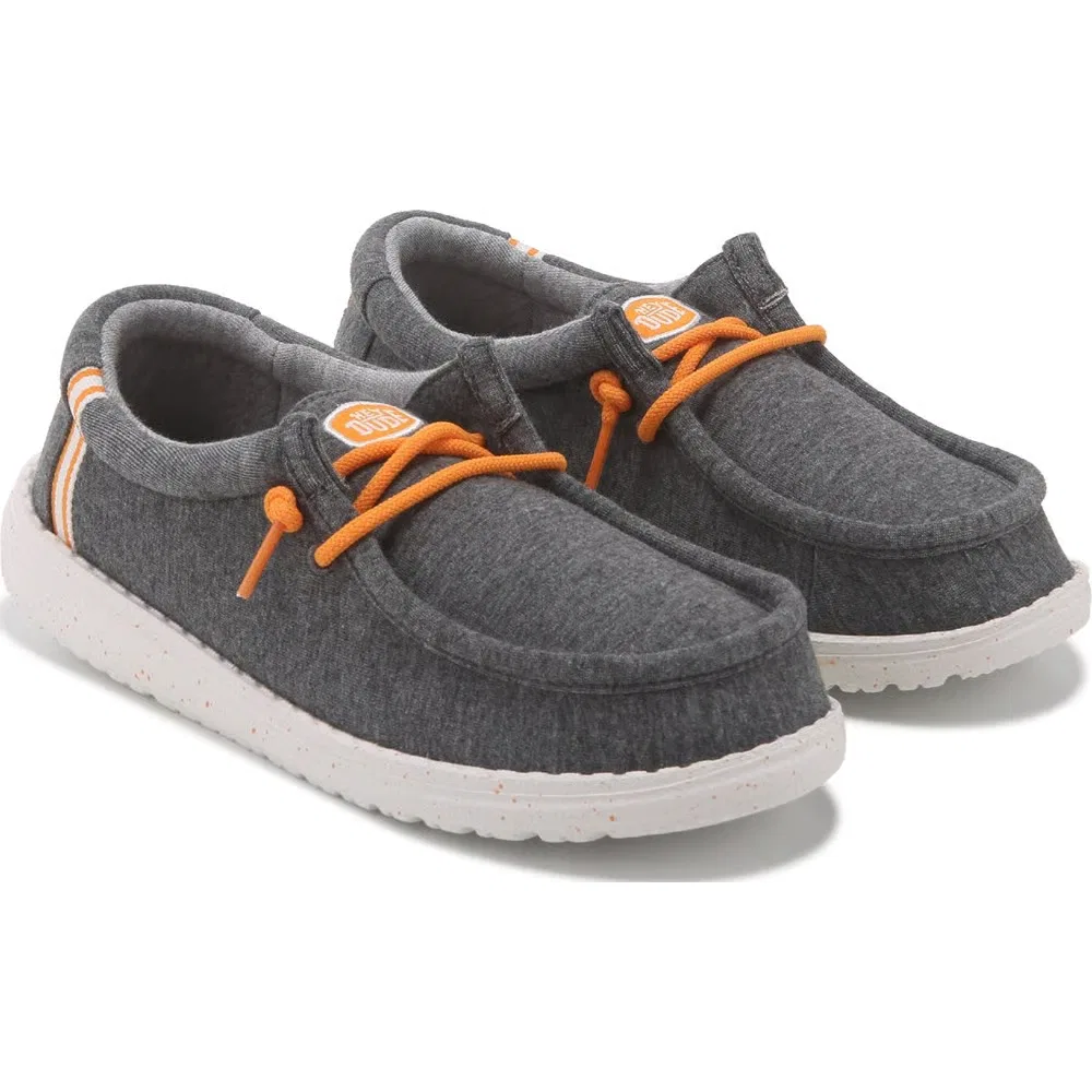 Детские слипоны Wally из трикотажа Heydude, Grey/Orange