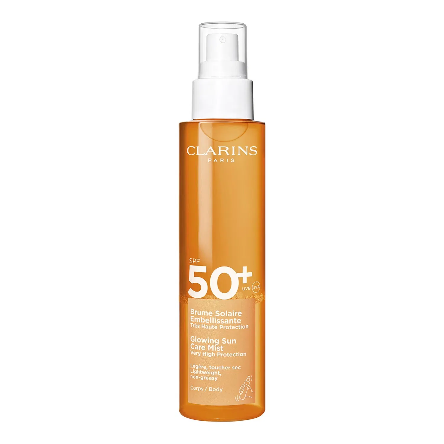 Солнцезащитный спрей для тела SPF 50+ 150 мл с экстрактом какао и витамином E, CLARINS