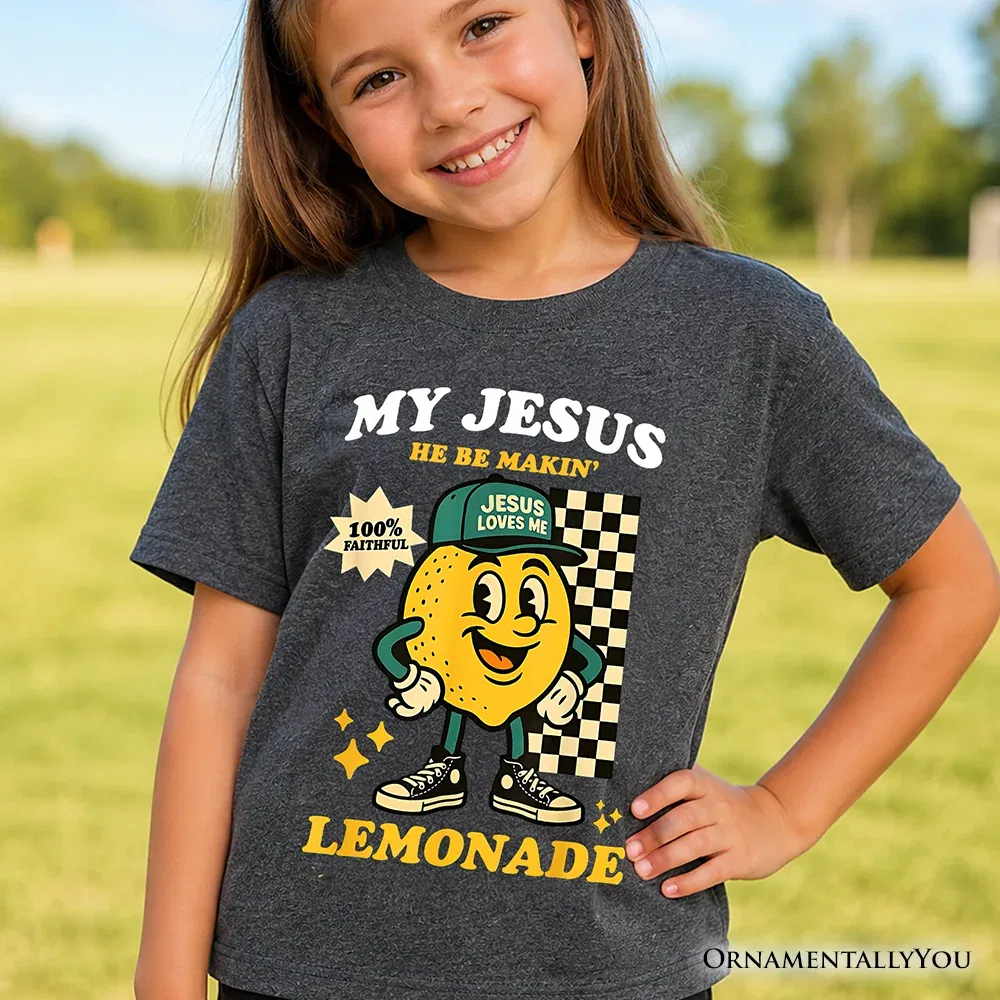 Детская футболка с принтом Lemonade Jesus OrnamentallyYou, Sand — фото 2