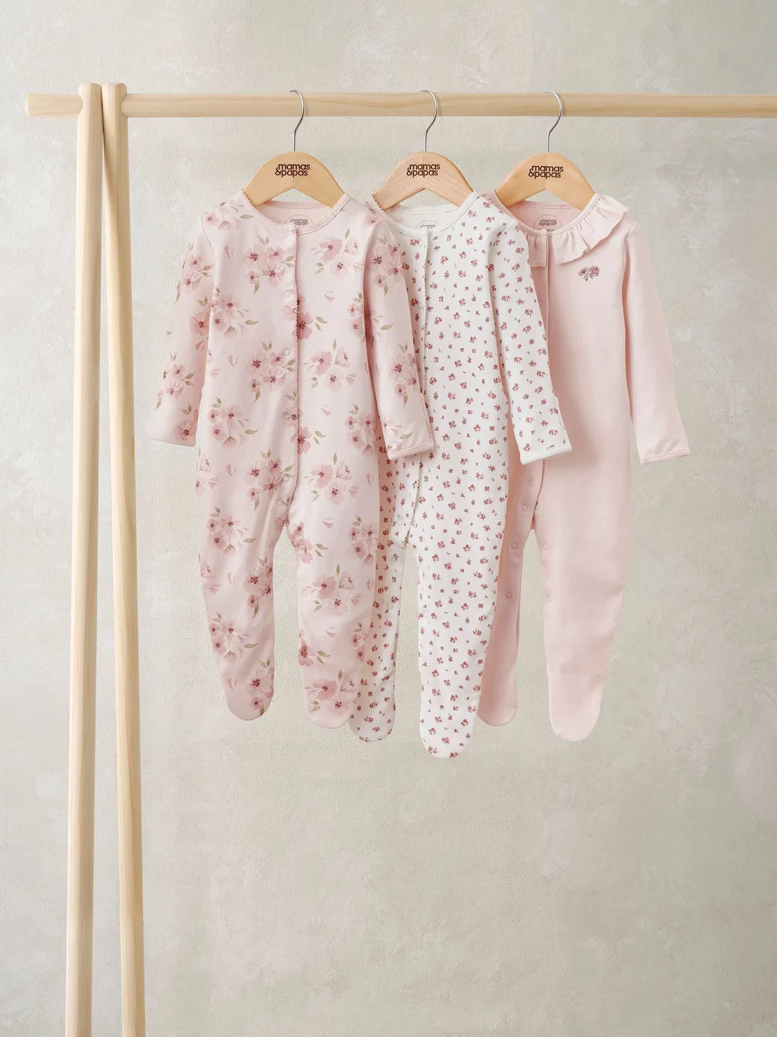 Комплект боди с длинным рукавом Mamas & Papas, розовый