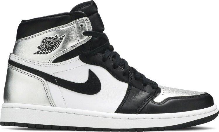 Кроссовки Wmns Air Jordan 1 Retro High OG Silver Toe, серебряный