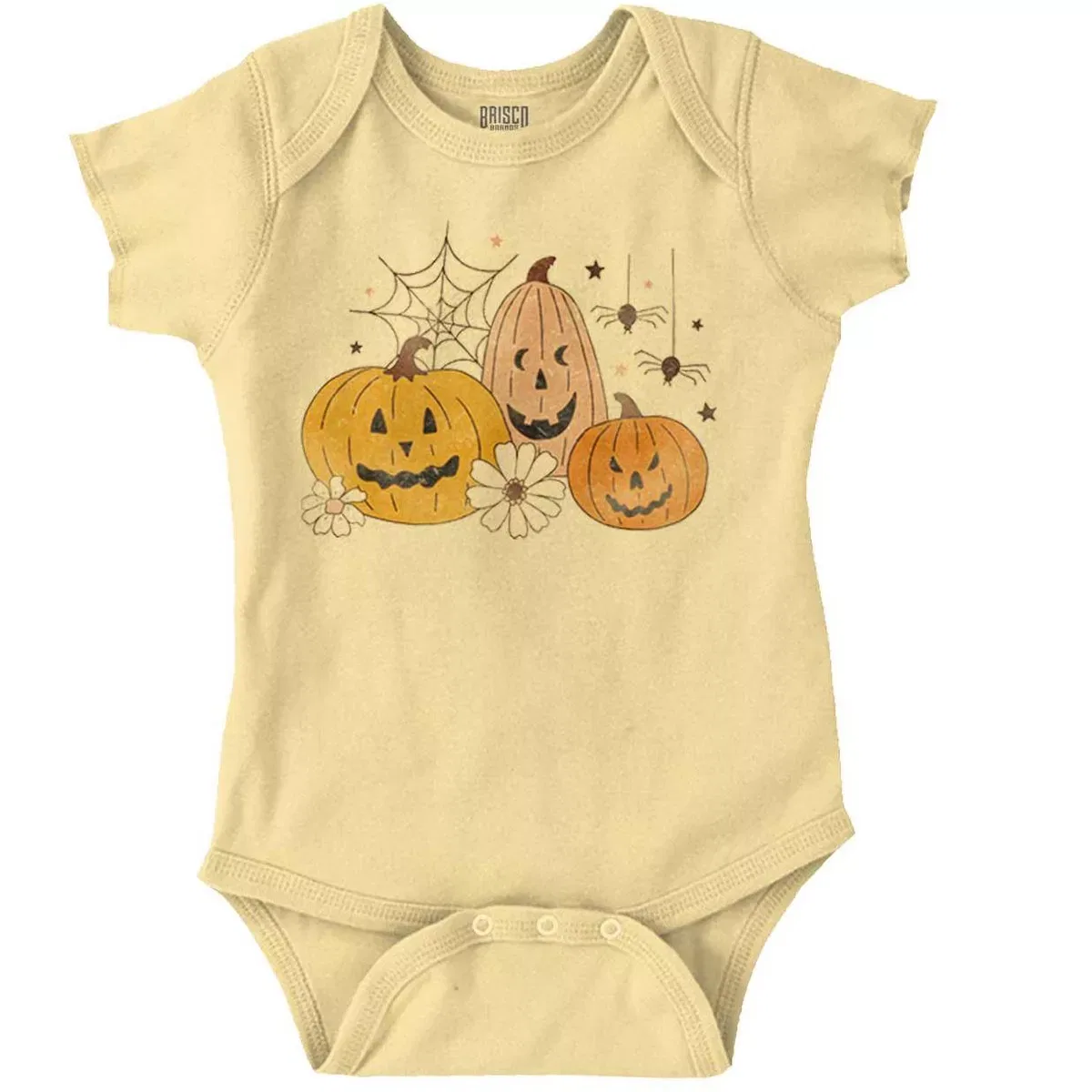 Детский боди-комбинезон с принтом Vintage Halloween Jack-o-Lanterns Brisco Brands, Banana