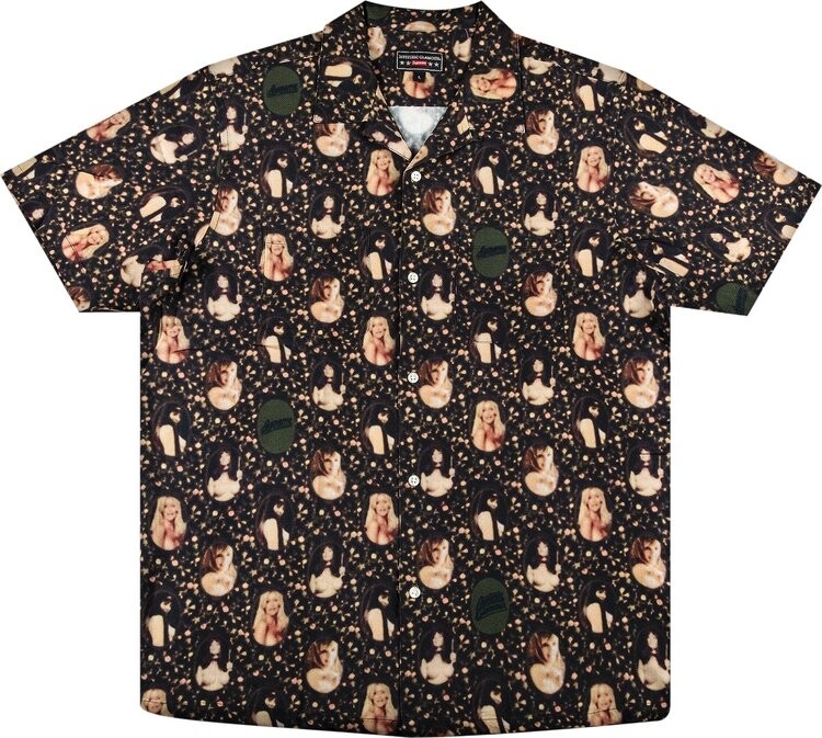 Рубашка Supreme x Hysteric Glamour Blurred Girls Rayon Short-Sleeve Shirt 'Black', черный — фото 2