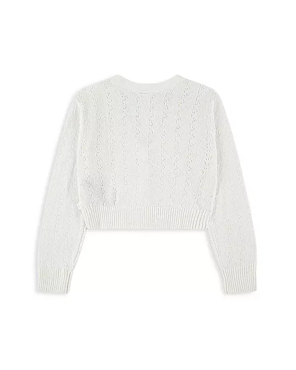 Детский кардиган для девочек с V-образным вырезом Abercrombie Kids, Bright White — фото 2